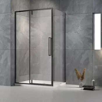 Душевой уголок Veconi Rovigo RV-034B 120х100 прозрачный, черный (RV034B-120100-01-C7)