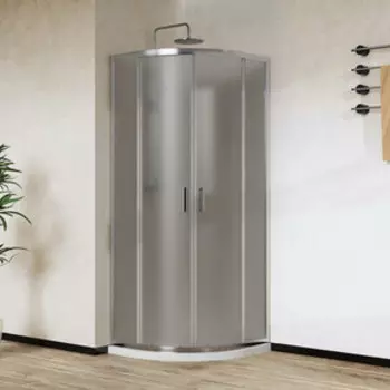 Душевой уголок Vincea City 80х80 рифленый, хром (VSQ-5CT800MT)