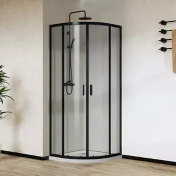 Душевой уголок Vincea City 90х90 прозрачный, черный (VSQ-5CT900CLB)