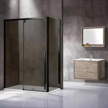 Душевой уголок Vincea Lugano VSR-1L 120x90 тонированный, черный (VSR-1L9012CGB-1)