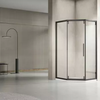 Душевой уголок Vincea Show 100х100 прозрачный, черный (VSP1-4SH100CLB)