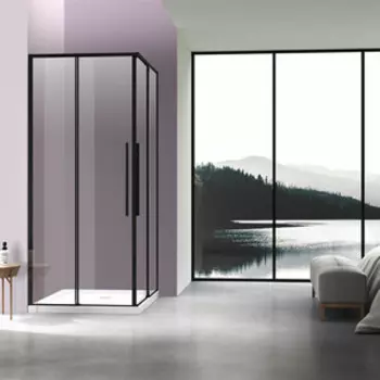 Душевой уголок Vincea Slim-N 100х90 прозрачный, черный (VSS-4SN9010CLB)