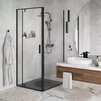 Душевой уголок Wasserkraft Elbe 74P 100х100 прозрачный, черный (74P19)