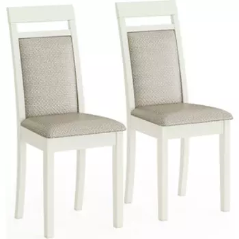 Два стула Мебель-24 Гольф-12 разборных, цвет слоновая кость, обивка ткань атина бежевая (1028322)