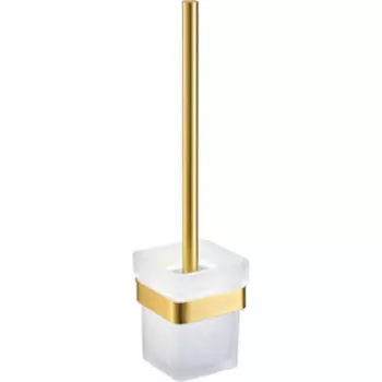 Ершик для унитаза Milacio Ultra квадратный стакан, золото (MCU.954.GD)