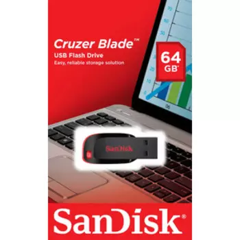 Флеш-диск Sandisk 64Gb Cruzer Blade black/red USB2.0 (SDCZ50-064G-B35)