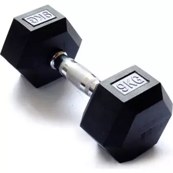 Гантель Original Fit Tools гексагональная обрезиненная 9 кг