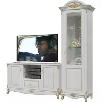 Гостиная Мэри Да Винчи 06 ГД-03 + ГД-02, цвет патина белый