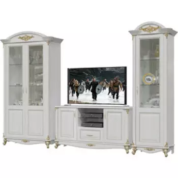 Гостиная Мэри Да Винчи 08 ГД-04 + ГД-03 + ГД-02, цвет патина белый