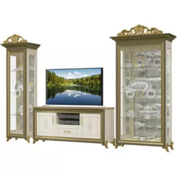 Гостиная Мэри Версаль ГВ-01К+ГВ-03+ГВ-02К, цвет слоновая кость