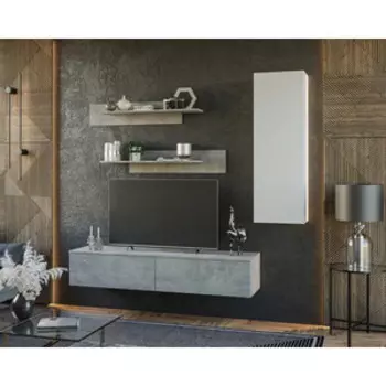 Гостиная Mebel Ars Катрин №1 (белый/ателье светлый)