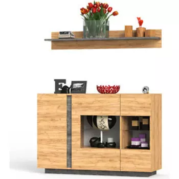 Гостиная Моби Арчи № 11 дуб крафт золотой/камень темный универсальная сборка