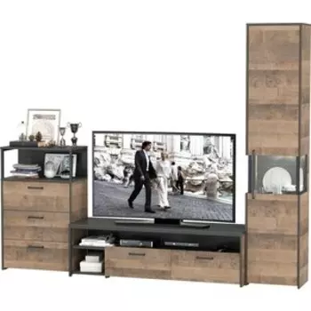 Гостиная Моби Трувор 024 дуб гранж песочный/интра