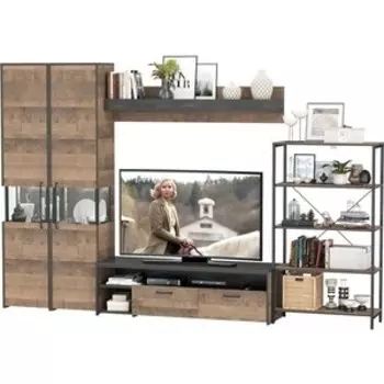 Гостиная Моби Трувор 027 дуб гранж песочный/интра