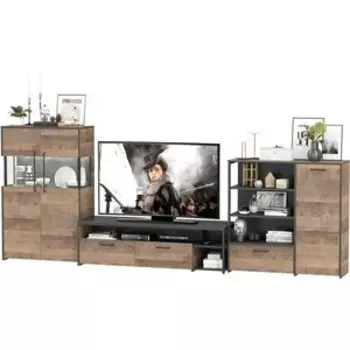 Гостиная Моби Трувор 054 дуб гранж песочный/интра