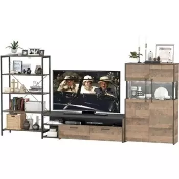 Гостиная Моби Трувор 056 дуб гранж песочный/интра