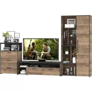 Гостиная Моби Трувор 080 дуб гранж песочный/интра