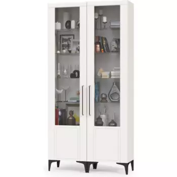 Гостиная Моби Валенсия № 129, цвет ЛДСП белый шагрень/МДФ белый шагрень (1025376)