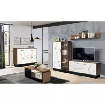 Гостиная Олимп Гамма комплектация 2 (54.08+54.09+54.11+54.05+54.06) Таксония, Белый (OLP0027)