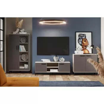 Гостиная Сильва Марсель комплектация 5 (НМ 013.52 + НМ 013.45 + НМ 013.78) Софт Графит, Дуб Крафт Серый (TSLV0046)