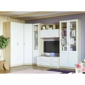 Гостиная Сильва Оливия компл. 3 (НМ 040.60+НМ 014.11 ПР+НМ 040.43 РС ЛВ+НМ 040.48+НМ 040.50+НМ 040.62) Белое дерево, Дуб Сонома (TSLV0038)