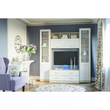 Гостиная Сильва Оливия комплектация 2 (НМ 040.43 РС ЛВ + НМ 040.48 + НМ 040.50 + НМ 040.43 РС ПР Белое дерево, Дуб Сонома (TSLV0037)