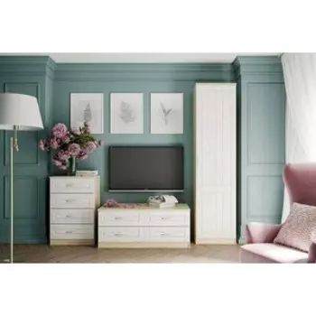 Гостиная Сильва Оливия комплектация 5 ( НМ 014.71 ПР + НМ 040.48 + НМ 040.38 ) Белое дерево, Дуб Сонома (TSLV0040)