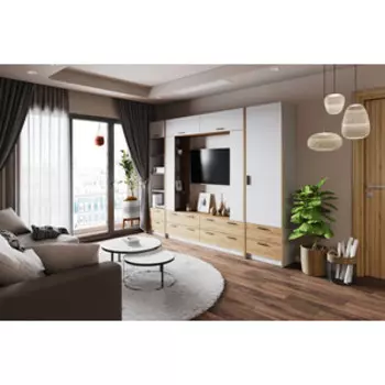 Гостиная Сильва Оттавия комплектция 1 (НМ 014.65+НМ 014.06+НМ 014.66) Белый, Дуб Крафт Золотой (TSLV0048)