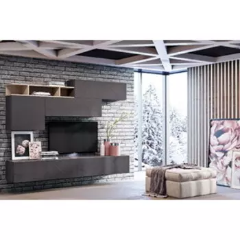 Гостиная Сильва Summit комплектация 4 (НМ 011.86+НМ 011.86+НМ 014.53-01+НМ 014.21ВВ+НМ 014.21ВВ+НМ 011.92) Капучино, Софт графит (TSLV0065)