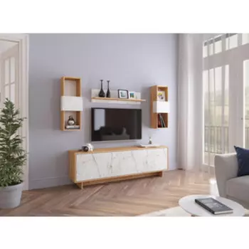 Гостиная Woodville Огюст Мини дуб золотой / каспий светлый (490789)