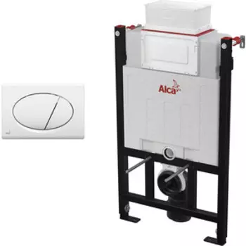 Инсталляция для унитаза AlcaPlast Sadromodul с клавишей, белая (AM118/850, M70)