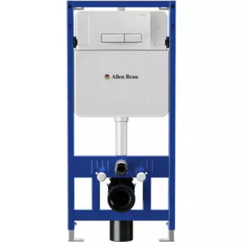 Инсталляция для унитаза Allen Brau Pneumatic с клавишей Fantasy белый глянец (9.11100.20, 9.20003.20)