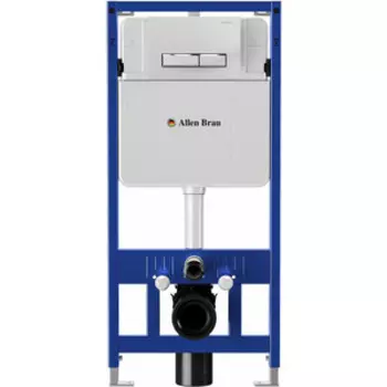 Инсталляция для унитаза Allen Brau Pneumatic с клавишей Fantasy белый глянец (9.11100.20, 9.20004.20)