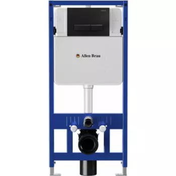 Инсталляция для унитаза Allen Brau Pneumatic с клавишей Fantasy черный матовый (9.11100.20, 9.20003.31)