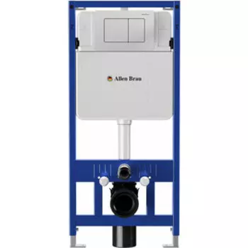 Инсталляция для унитаза Allen Brau Pneumatic с клавишей Infinity сталь брашированная (9.11100.20, 9.20006.BN)