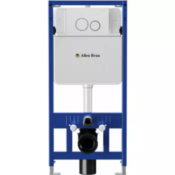 Инсталляция для унитаза Allen Brau Pneumatic с клавишей Priority белый глянец (9.11100.20, 9.20001.20)