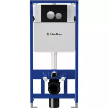 Инсталляция для унитаза Allen Brau Pneumatic с клавишей Priority черный матовый (9.11100.20, 9.20005.31)