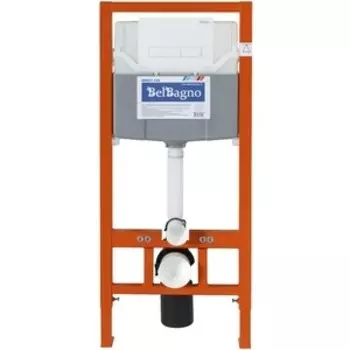 Инсталляция для унитаза BelBagno Marmi с кнопкой смыва, белая (BB001-120, BB009-MR-BIANCO)