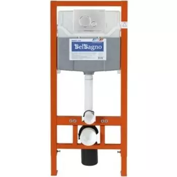 Инсталляция для унитаза BelBagno Sfera с кнопкой смыва, хром (BB001-120, BB015-SR-CHROME)