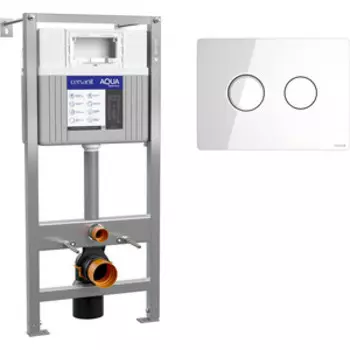 Инсталляция для унитаза Cersanit Aqua Prime P 50Z с клавишей белая глянцевая (63476, P-BU-ACN-CIR-PN/Wh/Gl)