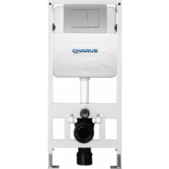 Инсталляция для унитаза Charus Torre Bianca с клавишей Minimalista хром матовый (CC.300.80.01, FP.310.46.01)