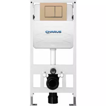 Инсталляция для унитаза Charus Torre Bianca с клавишей Minimalista матовый песок (CC.300.80.01, FP.310.51.01)