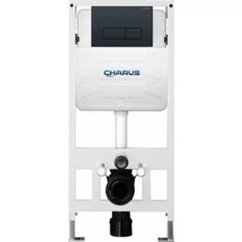 Инсталляция для унитаза Charus Torre Bianca с клавишей Elegia черная матовая (CC.300.80.01, FP.320.DW.01)