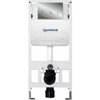 Инсталляция для унитаза Charus Torre Bianca с клавишей Spazio хром глянцевый (CC.300.80.01, FP.330.21.01)