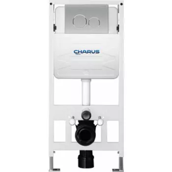 Инсталляция для унитаза Charus Torre Bianca с клавишей Spazio хром матовый (CC.300.80.01, FP.330.46.01)