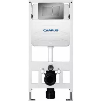 Инсталляция для унитаза Charus Torre Bianca с клавишей Robusto матовая сталь (CC.300.80.01, FP.310.BSS.05)