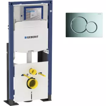 Инсталляция для унитаза Geberit Duofix Sigma01 с клавишей хром, усиленная (111.380.00.5, 115.770.21.5)