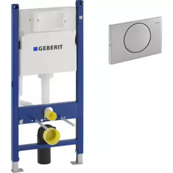 Инсталляция для унитаза Geberit DuofixBasic Delta15 с клавишей нержавеющая сталь (111.153.00.1,115.101.00.1)