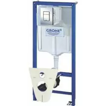 Инсталляция для унитаза Grohe Rapid SL Fresh с кнопкой Skate Cosmopolitan хром (38827000)