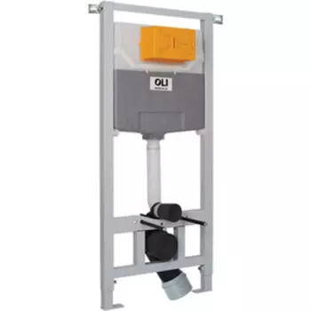 Инсталляция для унитаза OLI 120 Eco Sanitarblock с клавишей Slim хром матовый (879236, 659046)